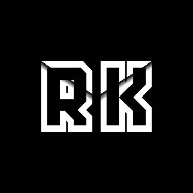 RK Monogram Logo Harfi İleti Zarfı Simge Biçimi şablon vektörü