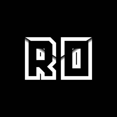 RO Monogram Logo Harfi İleti Zarfı Simge Biçimi şablon vektörü
