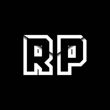 RP Monogram Logo Harfi İleti Zarfı Simge Biçimi şablon vektörü