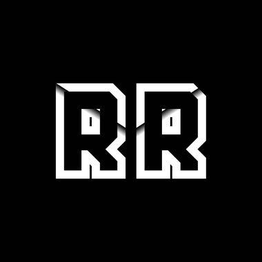 RR Monogram Logo Harfi İleti Zarfı Simge Biçimi şablon vektörü