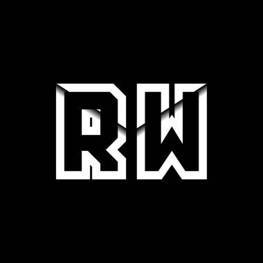 RW Monogram Logo Harfi İleti Zarfı Simge Biçimi şablon vektörü