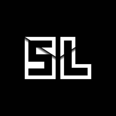 SL Monogram Logo Harfi İleti Zarfı Simge Biçimi şablon vektörü
