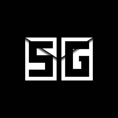 SG Monogram Logo Harfi İleti Zarfı Simge Biçimi şablon vektörü