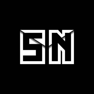 SN Monogram Logo Harfi İleti Zarfı Simge Biçimi şablon vektörü