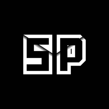 SP Monogram Logo Harfi İleti Zarfı Simge Biçimi şablon vektörü