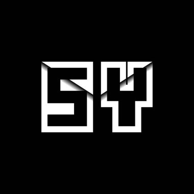 SY Monogram Logo Harfi İleti Zarfı Simge Biçimi şablon vektörü