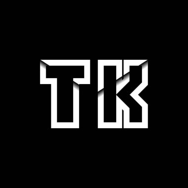 TK Monogram Logo Harfi İleti Zarfı Simge Biçimi şablon vektörü