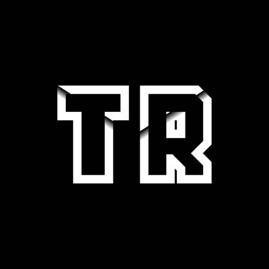 TR Monogram Logo Harfi İleti Zarfı Simge Biçimi şablon vektörü