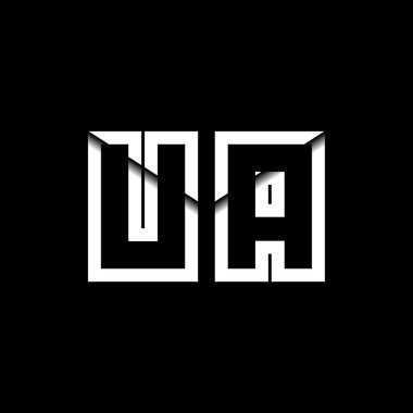 UA Monogram Logo Harfi İleti Zarfı Simge Biçimi şablon vektörü