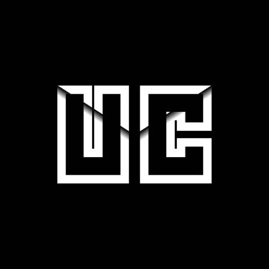 UC Monogram Logo Harfi İleti Zarfı Simge Biçimi şablon vektörü