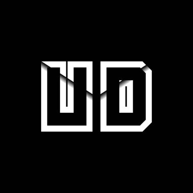 UD Monogram Logo Harfi İleti Zarfı Simge Biçimi şablon vektörü