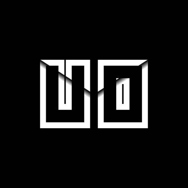 UO Monogram Logo Harfi İleti Zarfı Simge Biçimi şablon vektörü