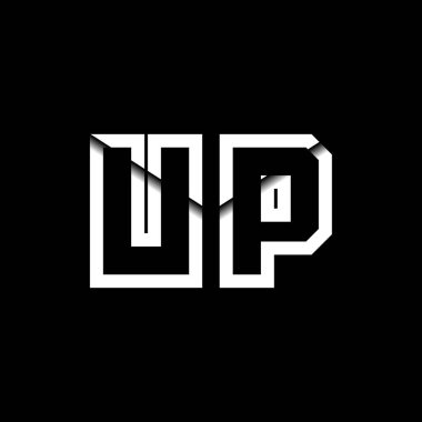 UP Monogram Logo Harfi İleti Zarfı Simge Biçimi şablon vektörü