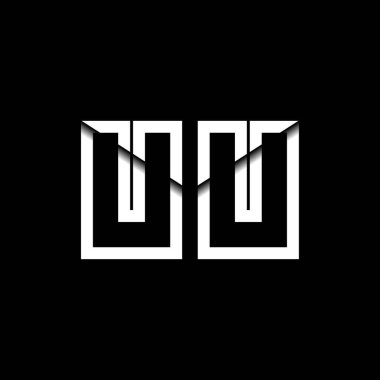 UU Monogram Logo Harfi İleti Zarfı Simge Biçimi şablon vektörü