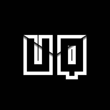UQ Monogram Logo Harfi İleti Zarfı Simge Biçimi şablon vektörü