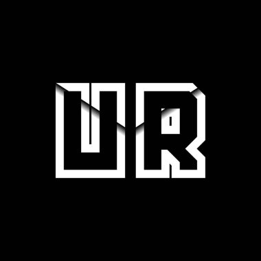 UR Monogram Logo Harfi İleti Zarfı Simge Biçimi şablon vektörü