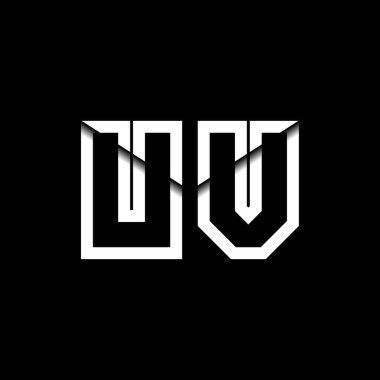 UV Monogram Logo Harfi İleti Zarfı Simge Biçimi şablon vektörü