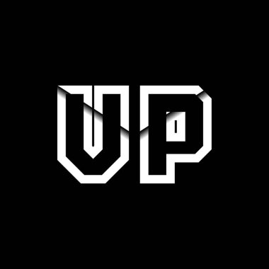 VP Monogram Logo Harfi İleti Zarfı Simge Biçimi şablon vektörü