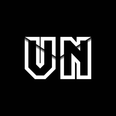 VN Monogram Logo Harfi İleti Zarfı Simge Biçimi şablon vektörü