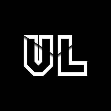 VL Monogram Logo Harfi İleti Zarfı Simge Biçimi şablon vektörü