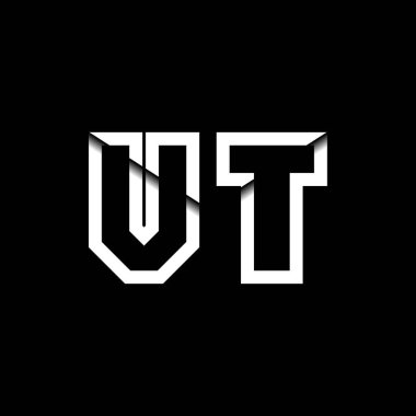 VT Monogram Logo Harfi İleti Zarfı Simge Biçimi şablon vektörü