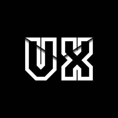 VX Monogram Logo Harfi İleti Zarfı Simge Biçimi şablon vektörü