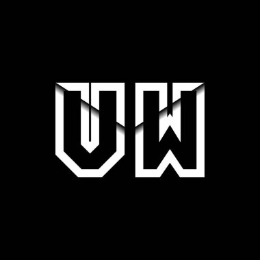 VW Monogram Logo Harfi İleti Zarfı Simge Biçimi şablon vektörü