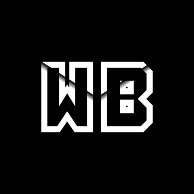 WB Monogram Logo Harfi İleti Zarfı Simge Biçimi şablon vektörü