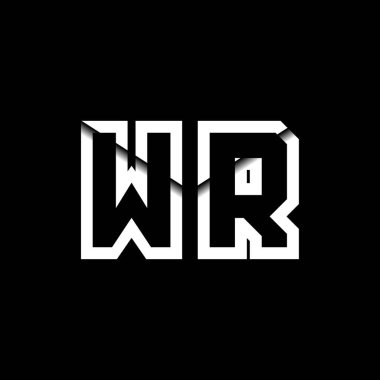 WR Monogram Logo Harfi İleti Zarfı Simge Biçimi şablon vektörü