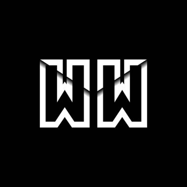 WW Monogram Logo Harfi İleti Zarfı Simge Biçimi şablon vektörü