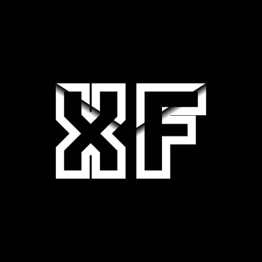 XF Monogram Logo Harfi İleti Zarfı Simge Biçimi şablon vektörü