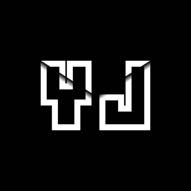 YJ Monogram Logo Harfi İleti Zarfı Simge Biçimi şablon vektörü