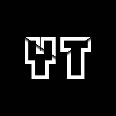 YT Monogram Logo Harfi İleti Zarfı Simge Biçimi şablon vektörü