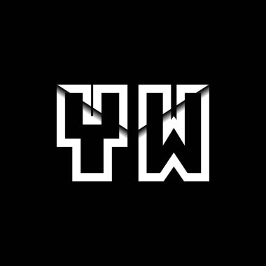 YW Monogram Logo Harfi İleti Zarfı Simge Biçimi şablon vektörü