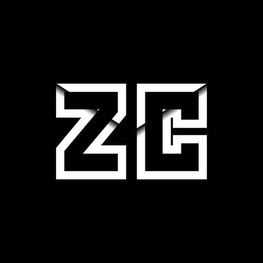 ZC Monogram Logo Harfi İleti Zarfı Simge Biçimi şablon vektörü