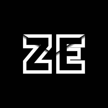 ZE Monogram Logo Harfi İleti Zarfı Simge Biçimi şablon vektörü