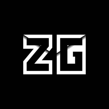 ZG Monogram Logo Harfi İleti Zarfı Simge Biçimi şablon vektörü