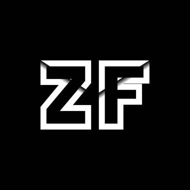 ZF Monogram Logo Harfi İleti Zarfı Simge Biçimi şablon vektörü