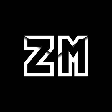 ZM Monogram Logo Harfi İleti Zarfı Simge Biçimi şablon vektörü