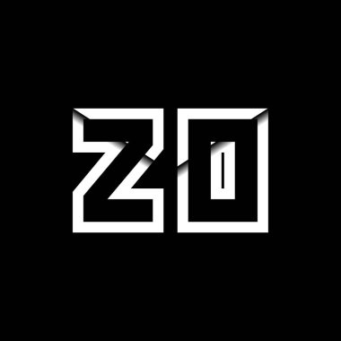 ZO Monogram Logo Harfi İleti Zarfı Simge Biçimi şablon vektörü