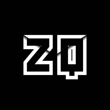 ZQ Monogram Logo Harfi İleti Zarfı Simge Biçimi şablon vektörü