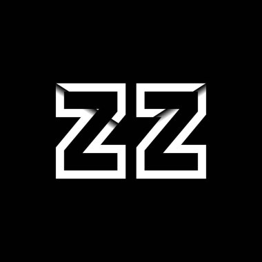 ZZ Monogram Logo Harfi İleti Zarfı Simge Biçimi şablon vektörü