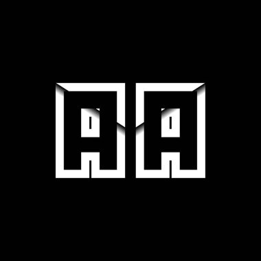 AA Monogram Logo Harfi İleti Zarfı Simge Biçimi şablon vektörü