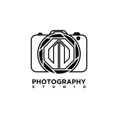 DD Logo Harfi Geometrik Fotoğraf Kamerası Şekil Şablonu Vektörü