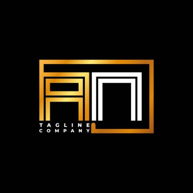 An Logo harfli monogram şekilli altın vektör şablonu. İş monogram şirketi