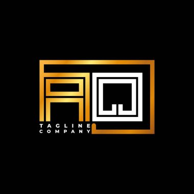 El Kaide Logosu harfleri monogram şekil çizgisi altın vektör şablonu. İş monogram şirketi