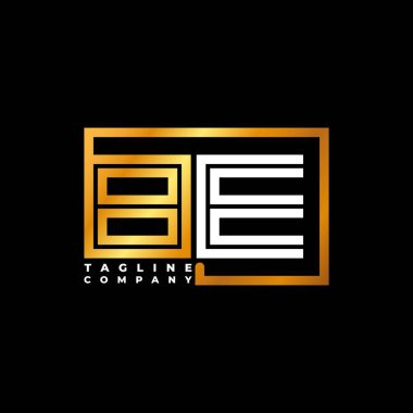 BE harfli monogram şekil çizgisi altın vektör şablonu. İş monogram şirketi