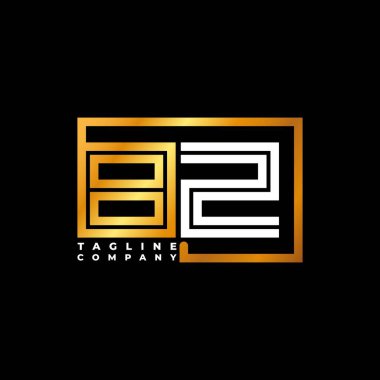 BZ Logo harfli monogram şekil çizgisi altın vektör şablonu. İş monogram şirketi