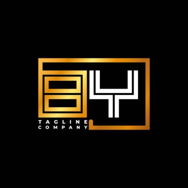 Logo harfli monogram şekilli altın vektör şablonu. İş monogram şirketi