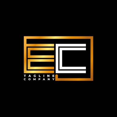 AK logo harfli monogram şekil çizgisi altın vektör şablonu. İş monogram şirketi